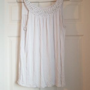 Used White Beaded Tank Top